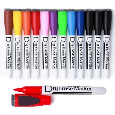 Magnetic Dry Wipe Pens Dry Erase Markers With Eraser Low Odor Fine Tip