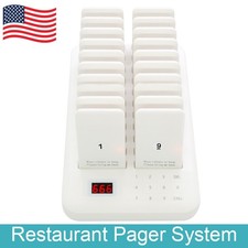 Wireless Vibrating Coaster Guest Paging System 20 Buzzers Call Receiver for Cafe