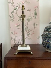 A 20th Century Brass and Marble Column Lamp 53cm, C1970-80