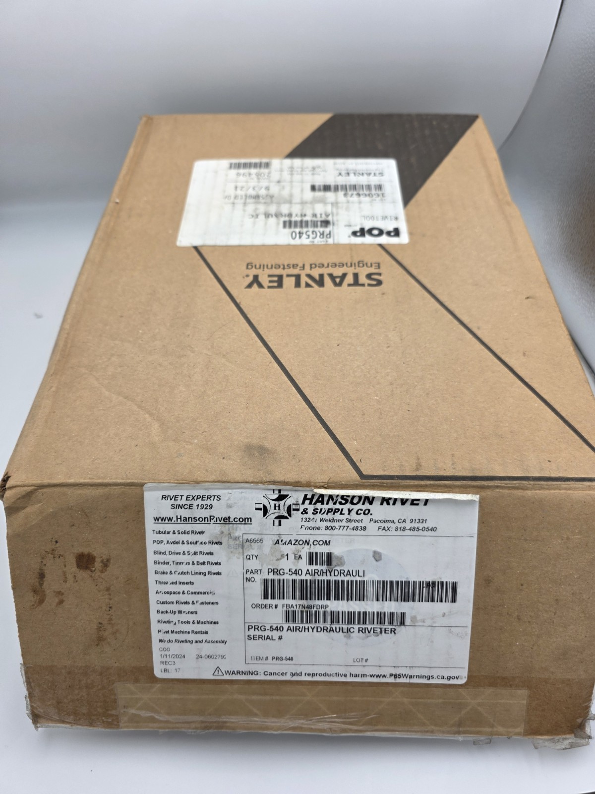 PRG540 POP EMHART STANLEY ENGINEERED FASTENING RIVETER RIVET TOOL GUN 