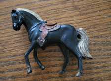 VINTAGE CAST METAL TOY HORSE Black Japan