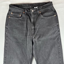 Vintage 90s Levi s 550 Black Denim Jeans Relaxed Fit Faded 32x32