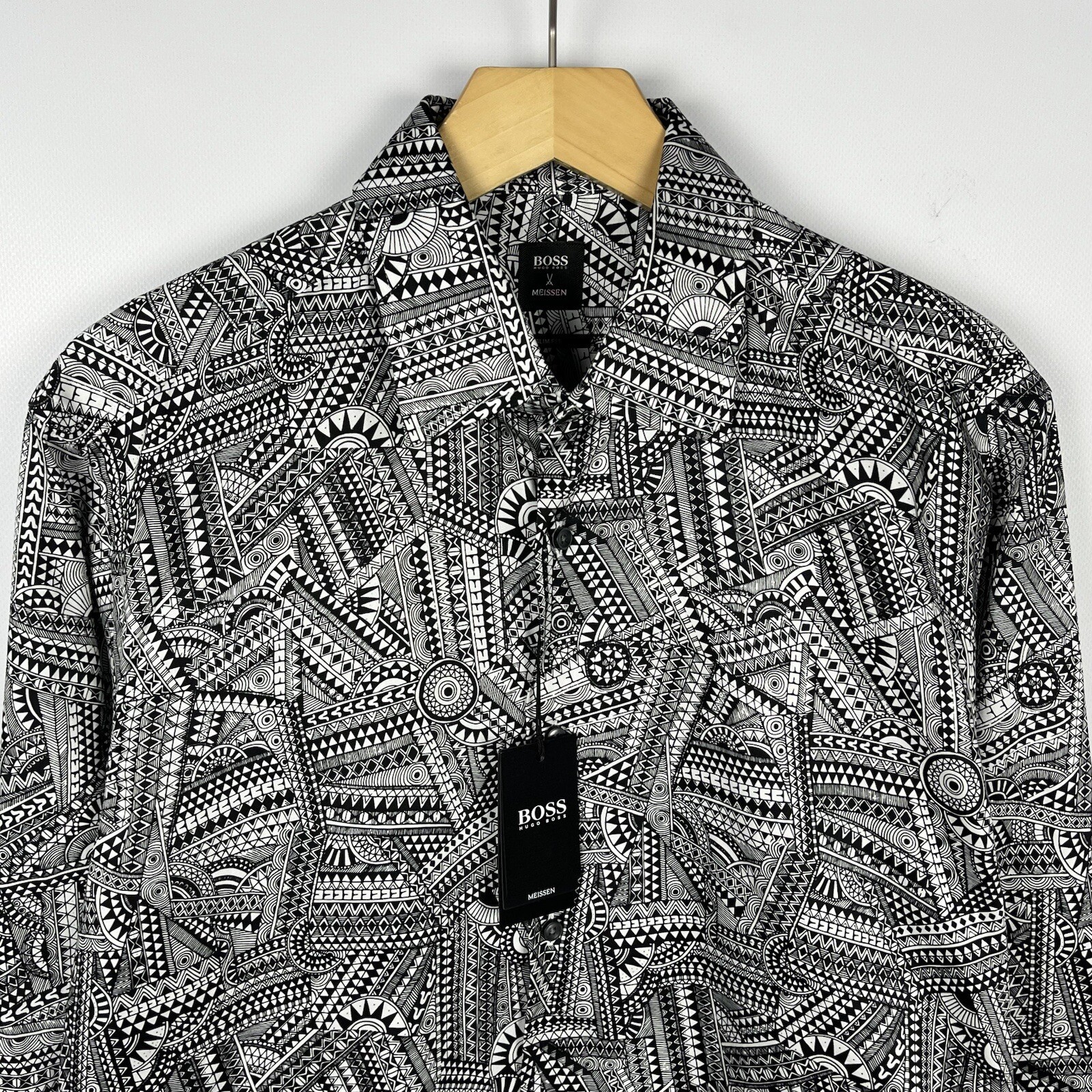 Hugo Boss Meissen Capsule Collection Abstract Long Sleeve Button Up Shirt Medium image 2
