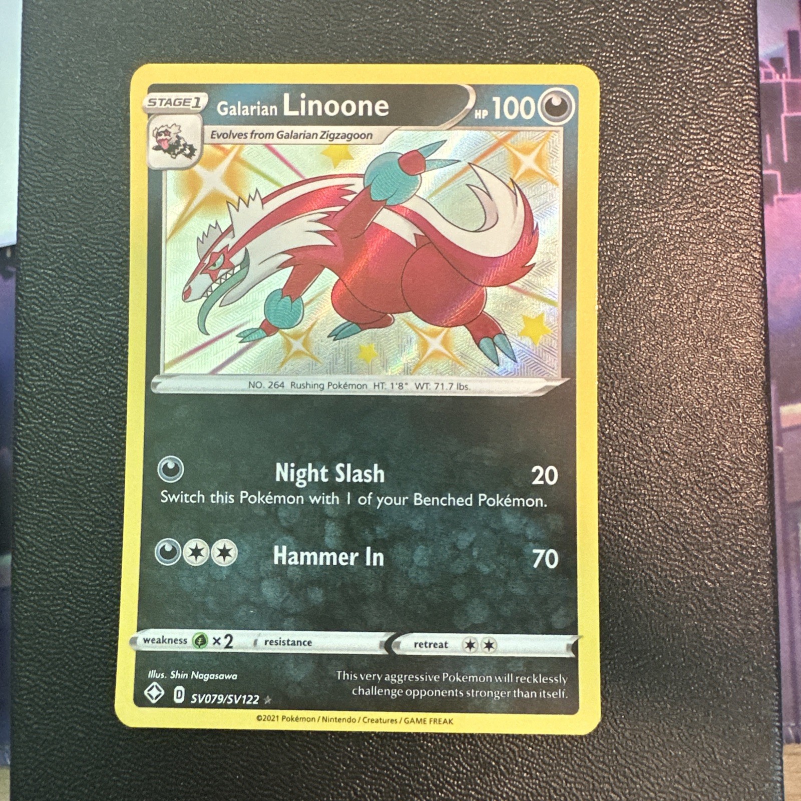 Shining Fates: Shiny Vault #SV079/SV122 Galarian Linoone Pokemon Card Holo
