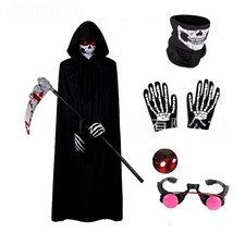 The Red-eyed Grim Reaper Halloween Costume ALL SIZES, Glowing Eyes Costume.