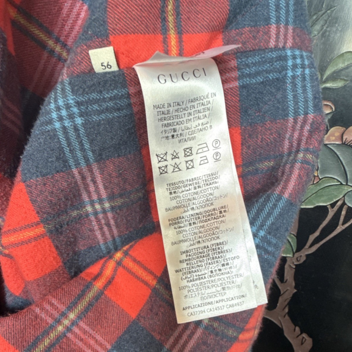 Disney x Gucci チェック柄ネルシャツ Disney x Gucci Mickey Mouse Plaid Flannel Button-Up Shirt Red Blue