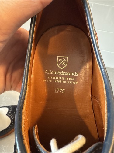 Excellent Cond Allen Edmonds 9.5 Men’s 1776 Red White Blue Dress Shoes - Picture 11 of 12