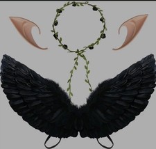 Angel Real Feather Wings Costume Cosplay Fairy Dress Fashion Halloween Beautiful