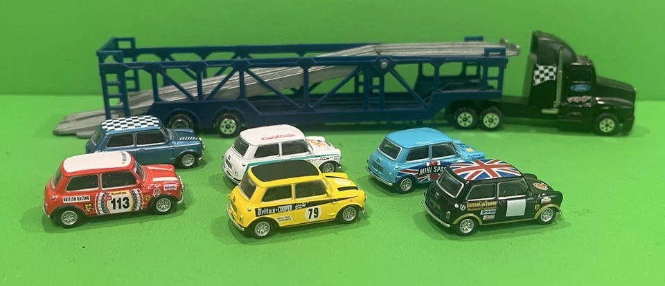 High Speed 1/72 Scale Semi Truck NO. W8 Ford racing Diesel Cab & Transporter wit - Image 2 of 4