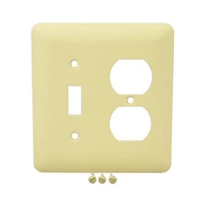 Mulberry 79532 Wrinkle Ivory 2-Gang Toggle Duplex Metal Princess Oversize Cover