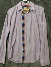 Boss Orange Hugo Boss Men s Check Shirt S Pink Pinstripes Long Sleeve Flawed