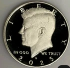 2025 S Silver Kennedy Half Dollar Gem  Proof 50c 50 Cents - 99.9 % Silver !!
