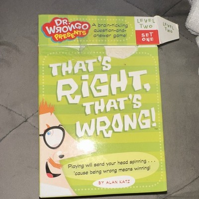 Dr. Wronggo Presents That's Right, That's Wrong! Trivia Q&A Game Level 2 Set 1