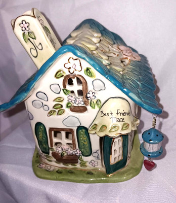 Blue Sky Clayworks ''Best Friends Place '' Tea Light House so cute