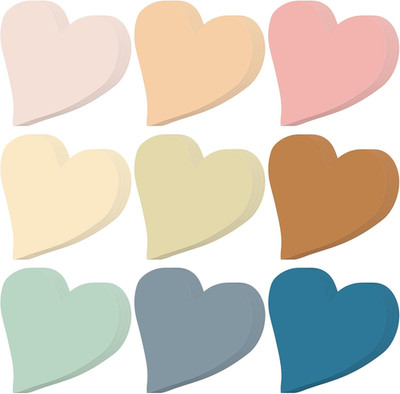 Geyee 108 Pcs Valentine'S Day Heart Cutouts Paper Boho Heart Bulletin Board Cuto
