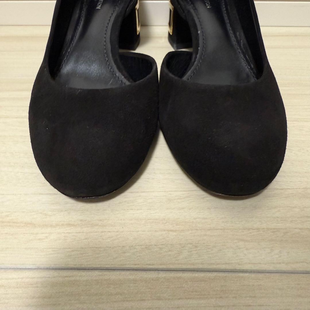 LOUIS VUITTON Suede Heel Pumps Black EU 35 135337K Authentic thumbnail 8