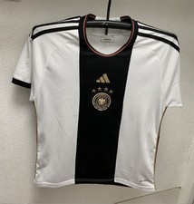 adidas Germany National Team Soccer Jersey White Black Men L FIFA World Cup 2022