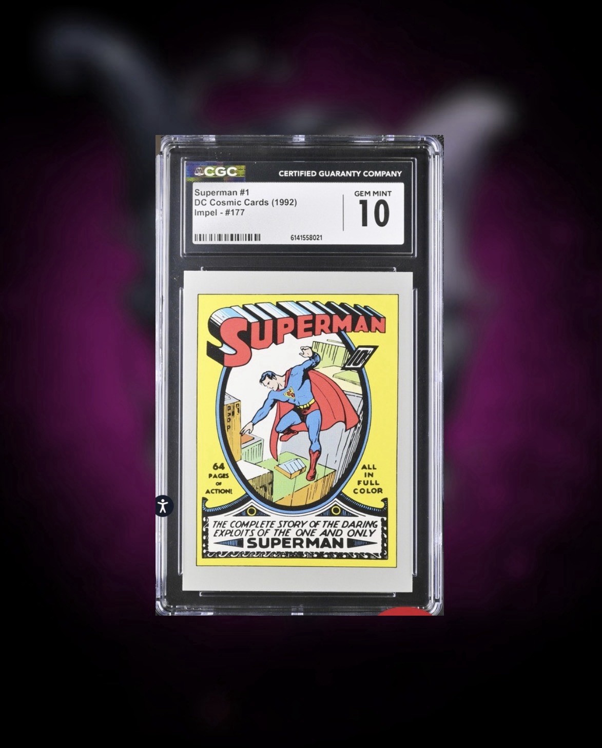 Superman #1 #177 1992 Impel DC Comics Cosmic trading card — raw and PSA graded price guide