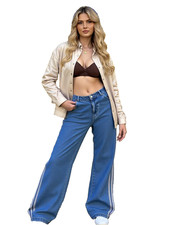 Adidas Wide Leg Jeans Loose Fit JD2574 Blue Gr.W32