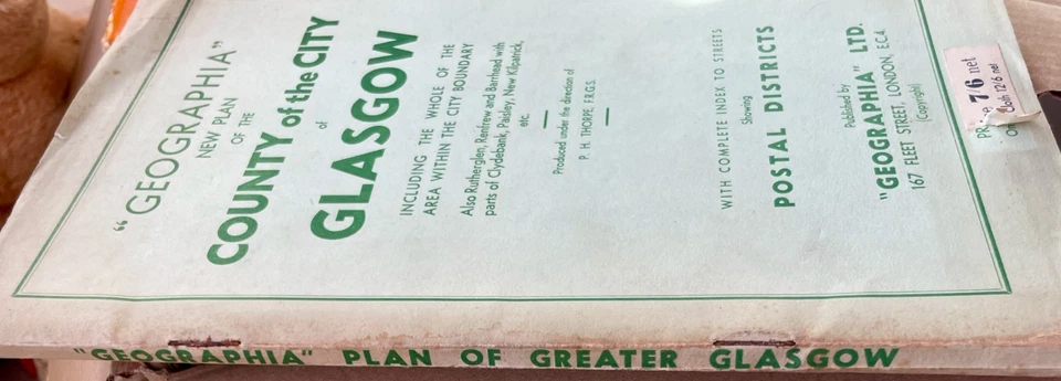 VINTAGE GEOGRAPHIA MAP GLASGOW - Large 60 by 40 inches - 4 miles to the inch - Image 4 of 4
