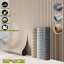 6X 3M Thicken Self Adhesive Thermal Insulation Wallpaper Linen Wood Wall Sticker