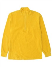 FILA Mens Zip Neck Fleece Jumper IT 46 Small Yellow BF27