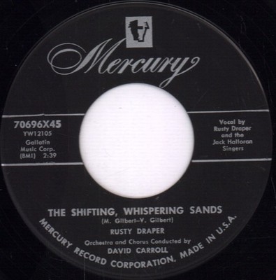 Rusty Draper Shifting, Whispering Sands 7'' vinyl USA Mercury 1955 70696X45