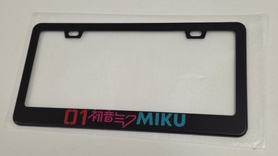 Miku Black Premium Metal License Plate Frame Vocaloid