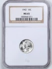 1942 10C Mercury Silver Dime MS65 NGC 1830945-011