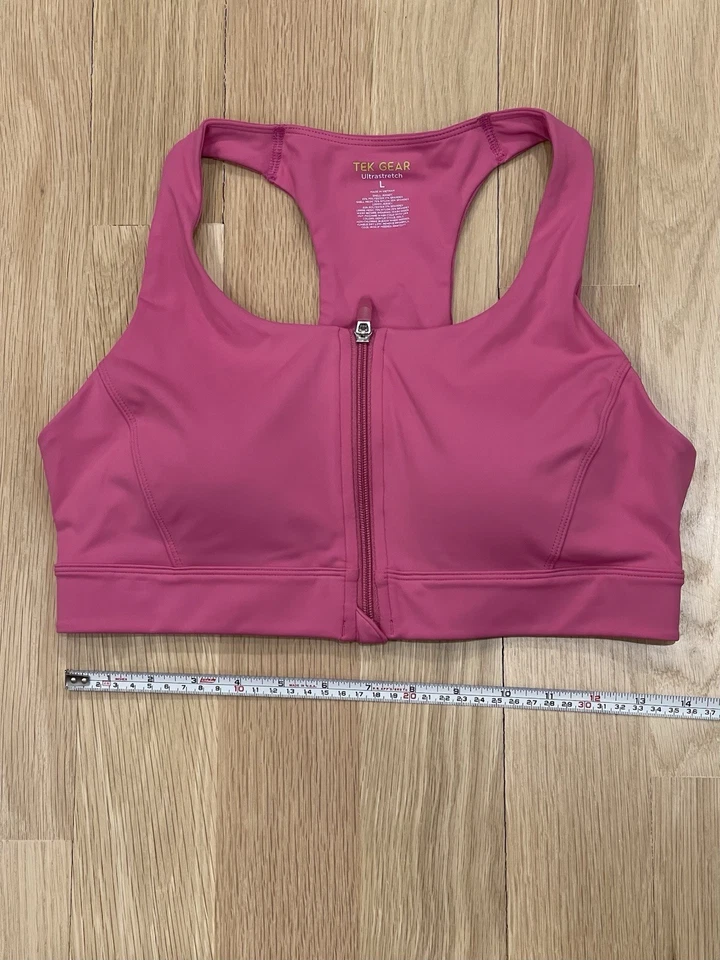 Tek Gear Ultrastretch Racerback Sports Bra Size Large Pink Magenta - Image 2 of 4