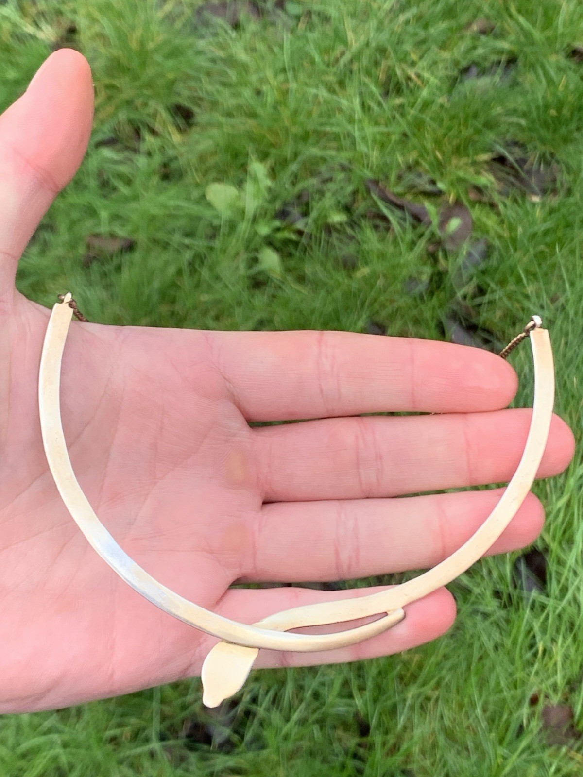 Silver Ruby Eyed Large Vintage Snake Necklace ￼ - image 7