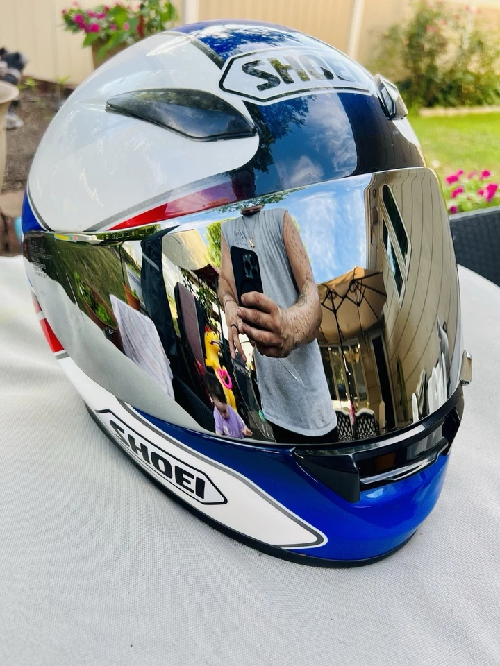 Casco completo tribal SHOEI RF-1100/espejo cromado y visera transparente/talla SM Foto 4 de 4