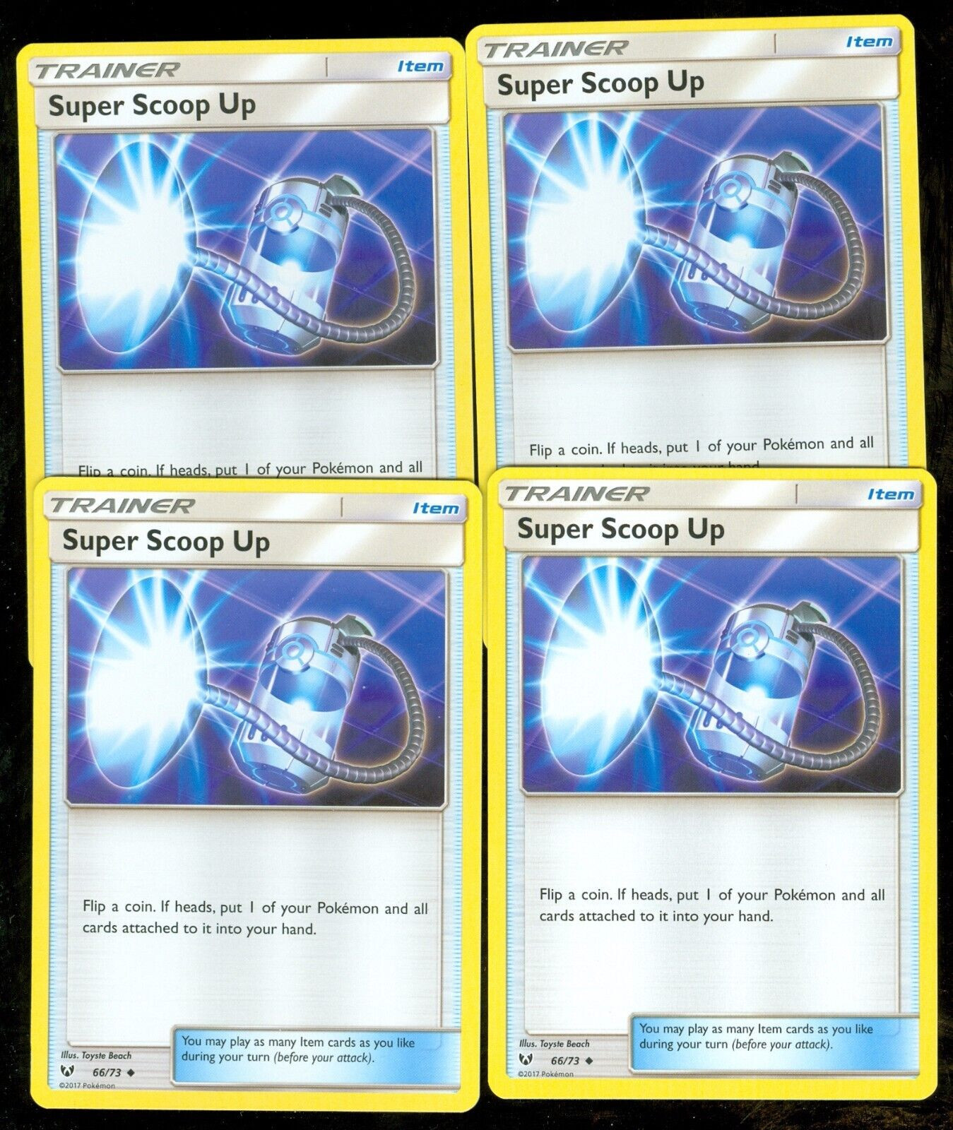 Pokemon TCG - x4 Super Scoop Up 66/73 Shining Legends  Playset NM/M