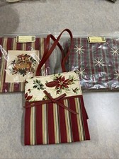 Longaberger Christmas Gift Tote Bags Lunch Bag Lot 3 2005 2009