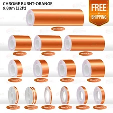 CHROME BURNT-ORANGE PIN STRIPE Car Model Streamline Adhesive TAPE Vinyl Sticker