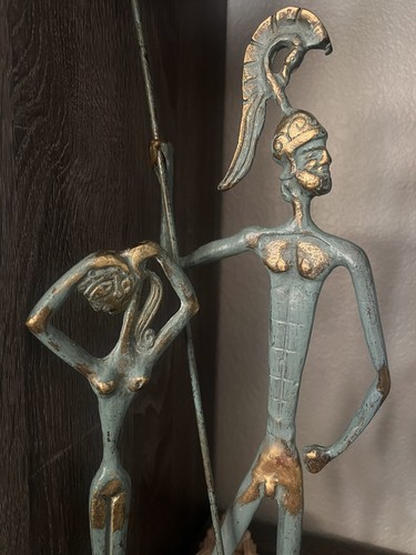Mid Century Modern Greek warrior Achilles And Goddess Aphrodite Sculptures - 第 3/13 張圖片