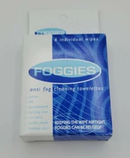 Foggies Anti-Fog and Cleaning Treatment Towelettes 6-Pack Removes Residue