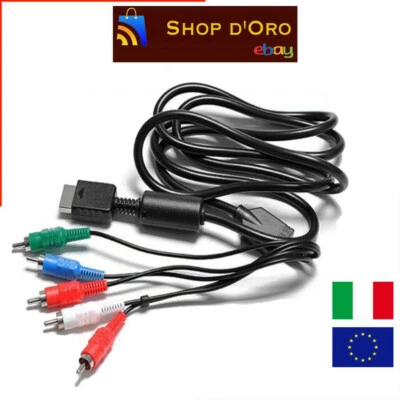 CAVO AV COMPONENT HD AUDIO VIDEO COMPOSITO RCA PER PS3 PS2 PS1 PLAYSTATION 1.8MT