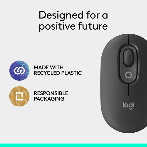 Logitech POP Mouse Graphite Wireless Bluetooth Compact Mouse - Picture 12 of 12
