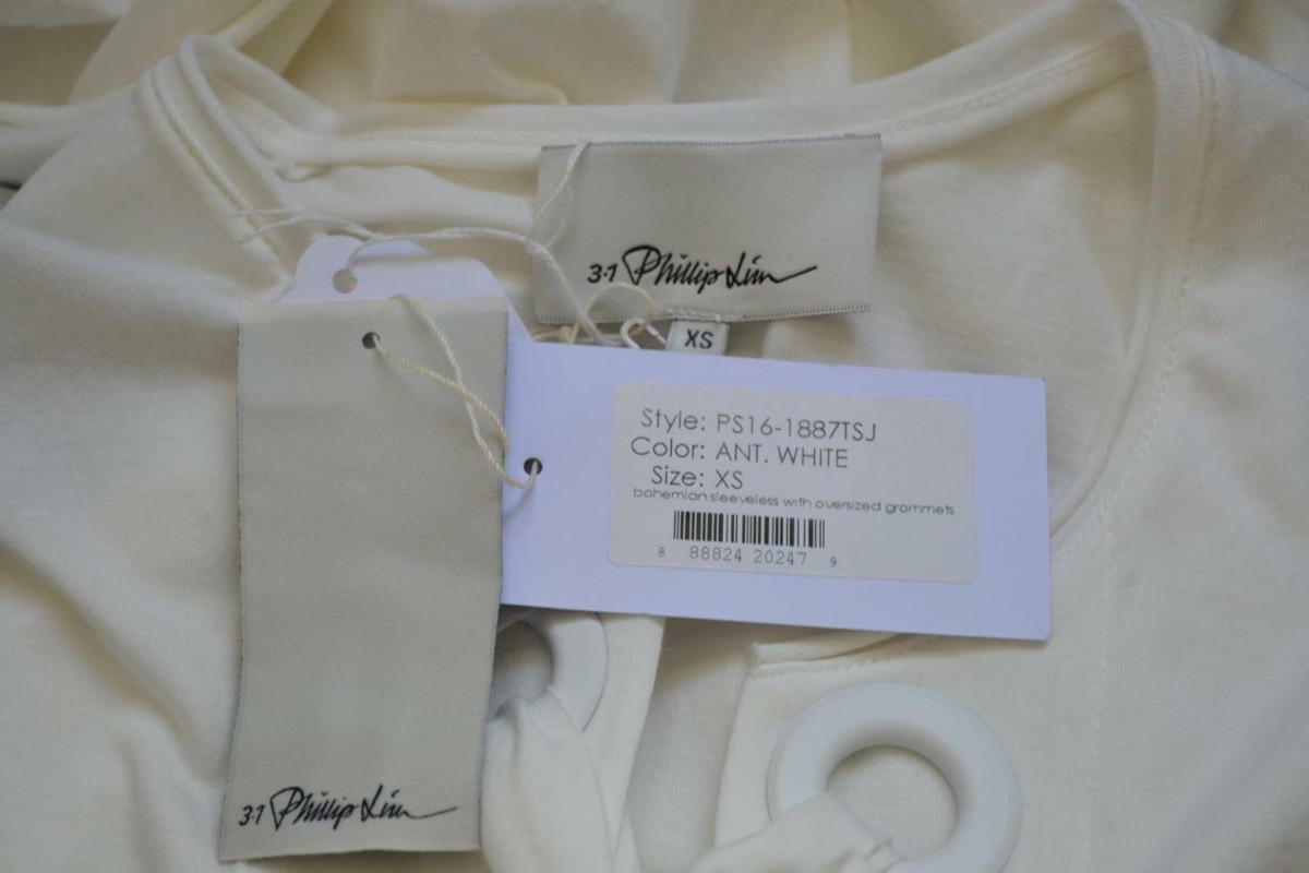 NWT 3.1 Phillip Lim White Oversize Grommet Lace-up Sleeveless