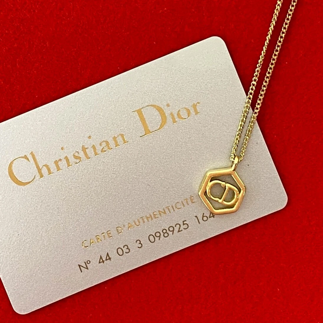 Collana Christian Dior con logo CD placcato oro 93913