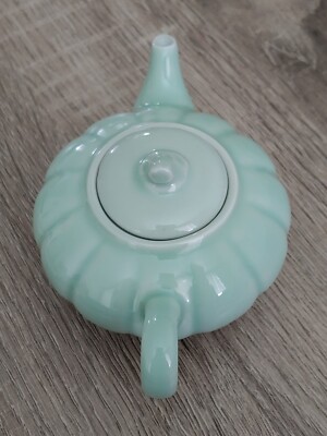 景德镇五六七青瓷瓜楞茶壶Vintage Chinese Jingdezhen Celadon