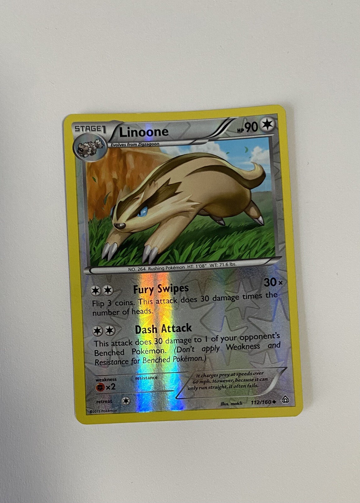 Linoone - 112/160 - Uncommon - Reverse Holo Primal Clash Pokemon