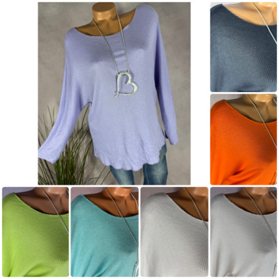 Rippen Strick Shirt BASIC Pulli Langarmshirt 40 42 44