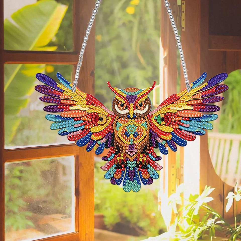 Acrylic SingleSide Diamond Art Hanging Pendant Spread Eagle for Home