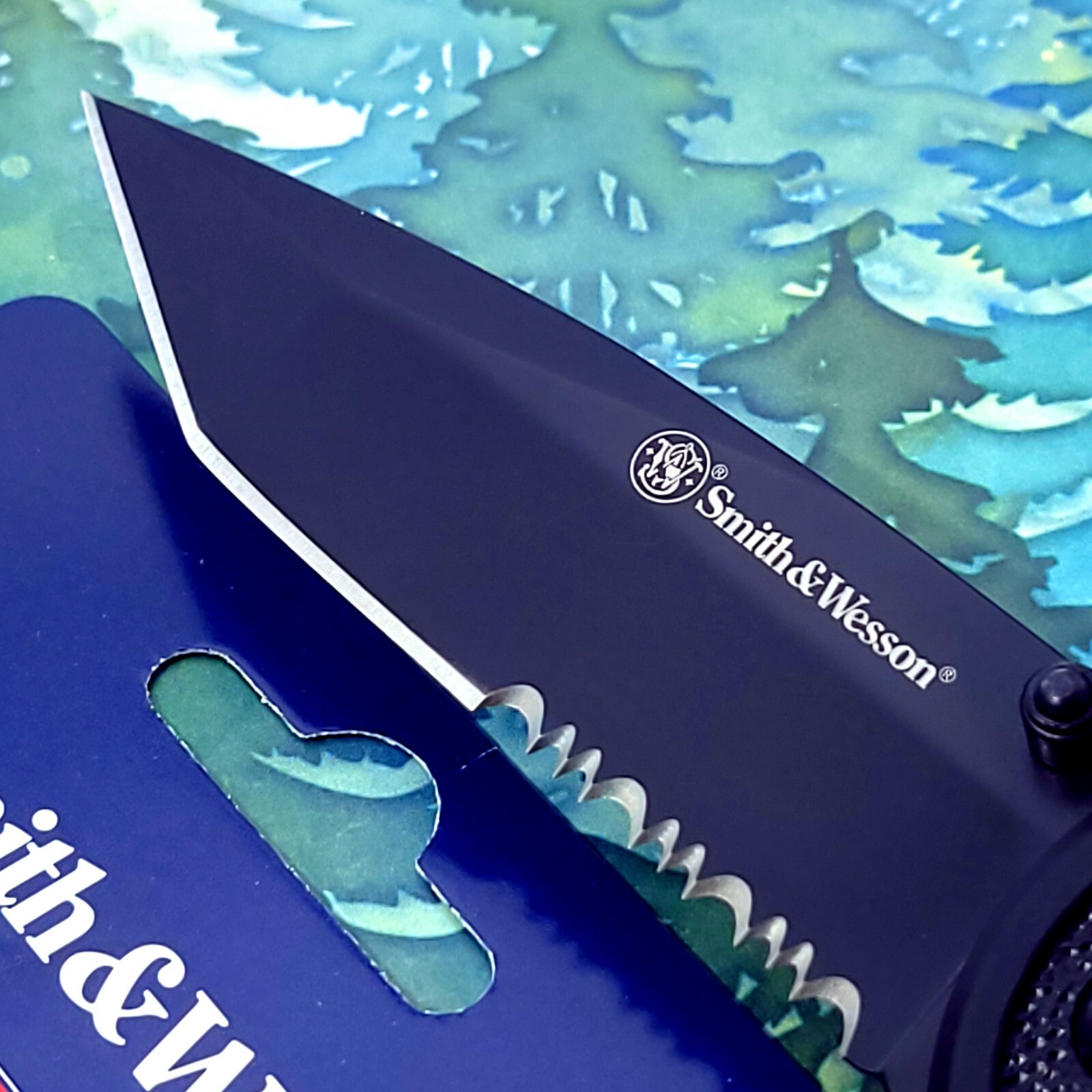 Smith & Wesson Tactical Liner Lock Tanto Blade Black Folding Pocket