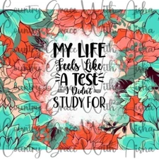 20oz Skinny Tumbler Sublimation Transfer Life Floral Ready To Press