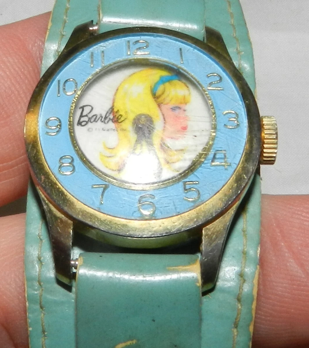 Vintage 1971 Barbie Watch with Blue faux leather Band - running