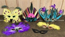 Masquerade Ball / Mardi Gras Masks. Lot of 6.