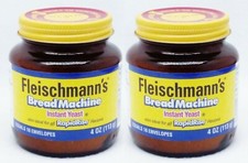 2 Fleischmann's BREAD MACHINE Instant Yeast for Baking Bread RapidRise 4 oz ea